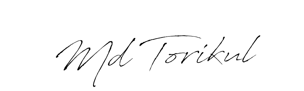 Make a beautiful signature design for name Md Torikul. With this signature (Antro_Vectra) style, you can create a handwritten signature for free. Md Torikul signature style 6 images and pictures png