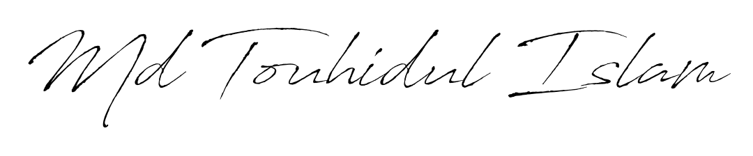 Make your name Md Touhidul Islam memorable on every contract using Antro_Vectra autograph style. Instant transparent background export available. Md Touhidul Islam signature style 6 images and pictures png