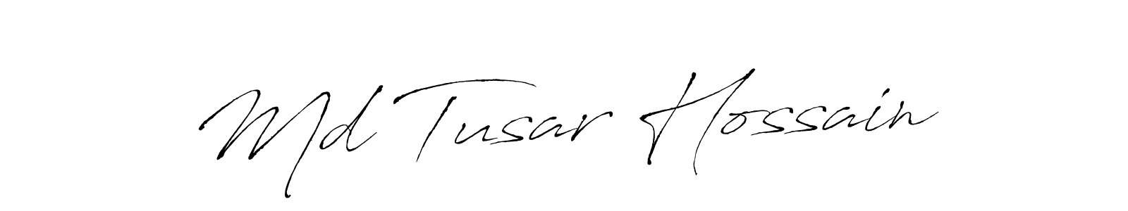 The best way (Antro_Vectra) to make a short signature is to pick only two or three words in your name. The name Md Tusar Hossain include a total of six letters. For converting this name. Md Tusar Hossain signature style 6 images and pictures png