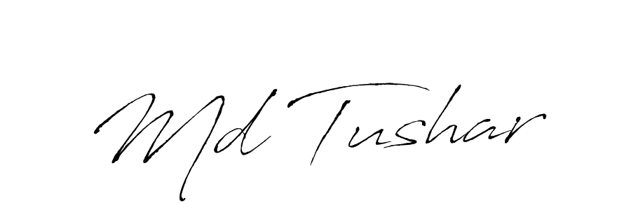 How to make Md Tushar name signature. Use Antro_Vectra style for creating short signs online. This is the latest handwritten sign. Md Tushar signature style 6 images and pictures png