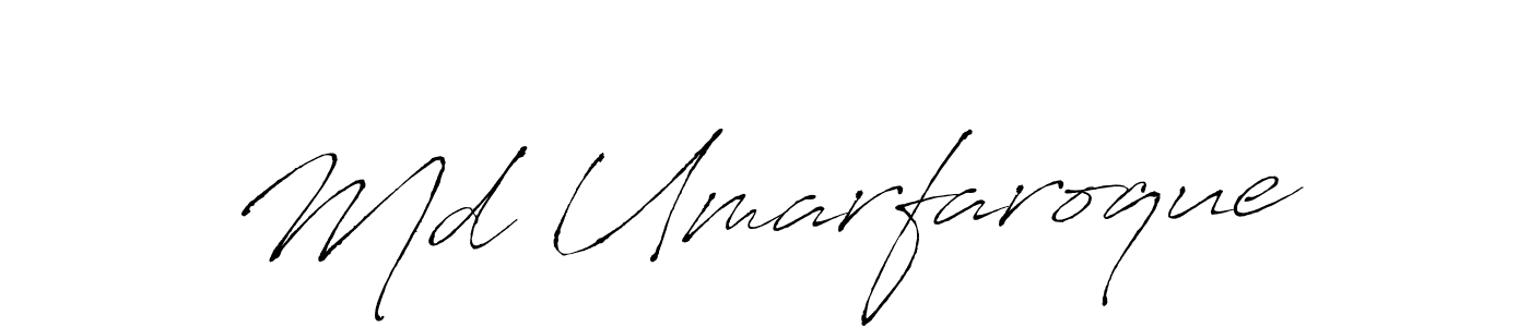 How to make Md Umarfaroque name signature. Use Antro_Vectra style for creating short signs online. This is the latest handwritten sign. Md Umarfaroque signature style 6 images and pictures png