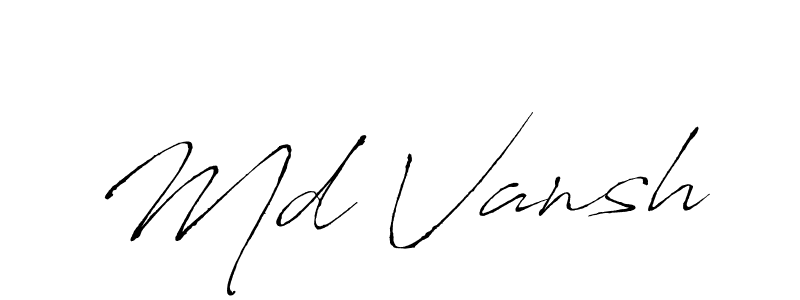 Similarly Antro_Vectra is the best handwritten signature design. Signature creator online .You can use it as an online autograph creator for name Md Vansh. Md Vansh signature style 6 images and pictures png