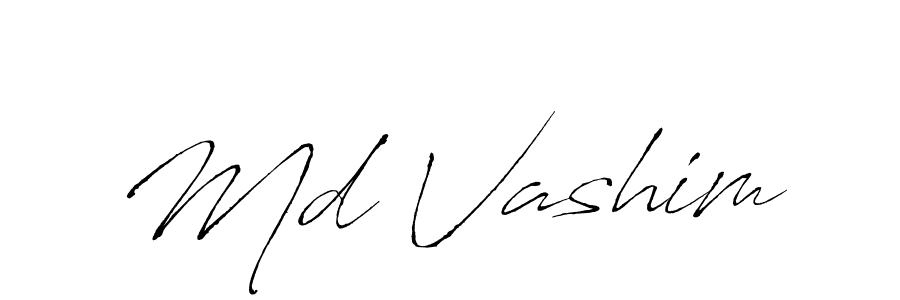 Make a beautiful signature design for name Md Vashim. With this signature (Antro_Vectra) style, you can create a handwritten signature for free. Md Vashim signature style 6 images and pictures png