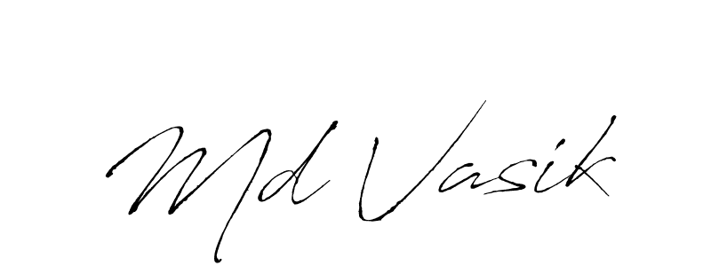 Create a beautiful signature design for name Md Vasik. With this signature (Antro_Vectra) fonts, you can make a handwritten signature for free. Md Vasik signature style 6 images and pictures png