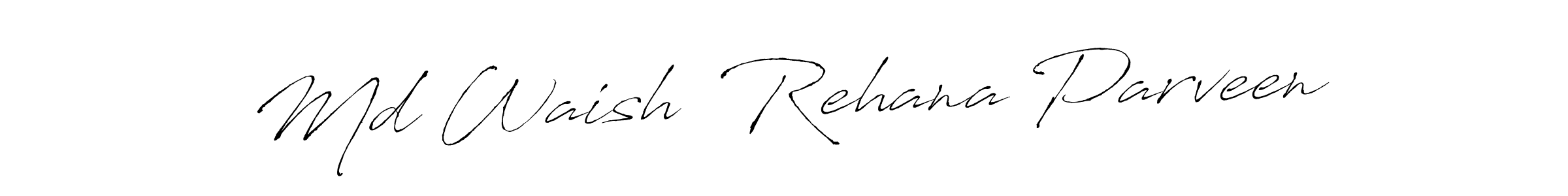 The best way (Antro_Vectra) to make a short signature is to pick only two or three words in your name. The name Md Waish  Rehana Parveen include a total of six letters. For converting this name. Md Waish  Rehana Parveen signature style 6 images and pictures png