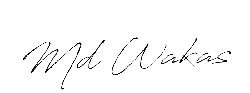 Make a beautiful signature design for name Md Wakas. With this signature (Antro_Vectra) style, you can create a handwritten signature for free. Md Wakas signature style 6 images and pictures png