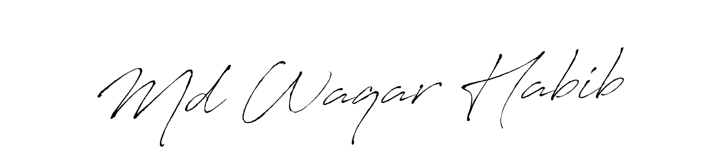 Make a beautiful signature design for name Md Waqar Habib. With this signature (Antro_Vectra) style, you can create a handwritten signature for free. Md Waqar Habib signature style 6 images and pictures png