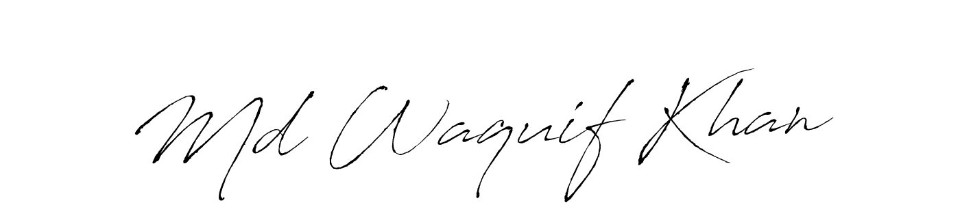 Create a beautiful signature design for name Md Waquif Khan. With this signature (Antro_Vectra) fonts, you can make a handwritten signature for free. Md Waquif Khan signature style 6 images and pictures png