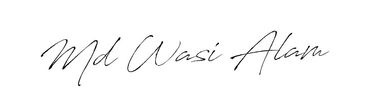 Also You can easily find your signature by using the search form. We will create Md Wasi Alam name handwritten signature images for you free of cost using Antro_Vectra sign style. Md Wasi Alam signature style 6 images and pictures png