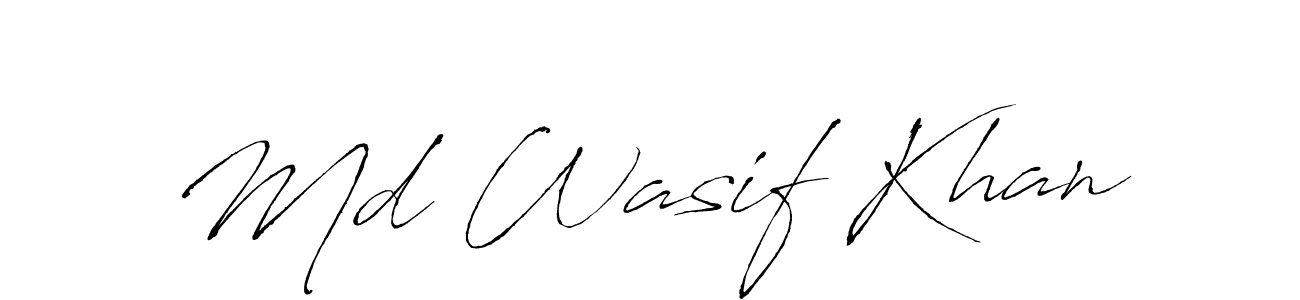 How to make Md Wasif Khan name signature. Use Antro_Vectra style for creating short signs online. This is the latest handwritten sign. Md Wasif Khan signature style 6 images and pictures png