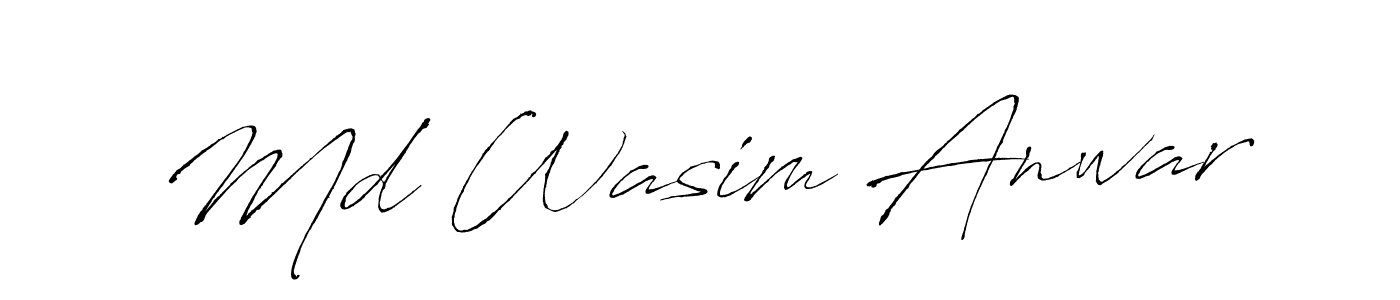Design your own signature with our free online signature maker. With this signature software, you can create a handwritten (Antro_Vectra) signature for name Md Wasim Anwar. Md Wasim Anwar signature style 6 images and pictures png