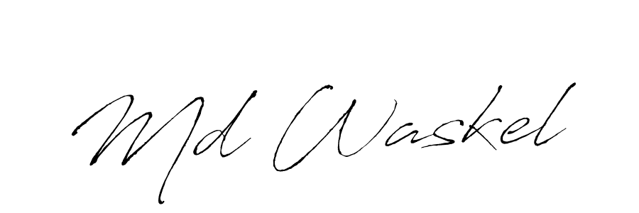 How to make Md Waskel name signature. Use Antro_Vectra style for creating short signs online. This is the latest handwritten sign. Md Waskel signature style 6 images and pictures png