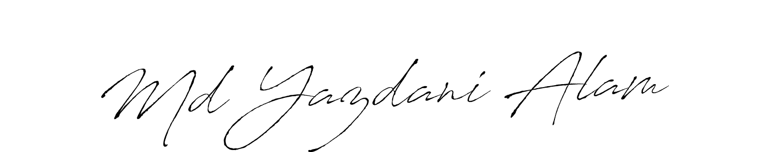 How to make Md Yazdani Alam name signature. Use Antro_Vectra style for creating short signs online. This is the latest handwritten sign. Md Yazdani Alam signature style 6 images and pictures png