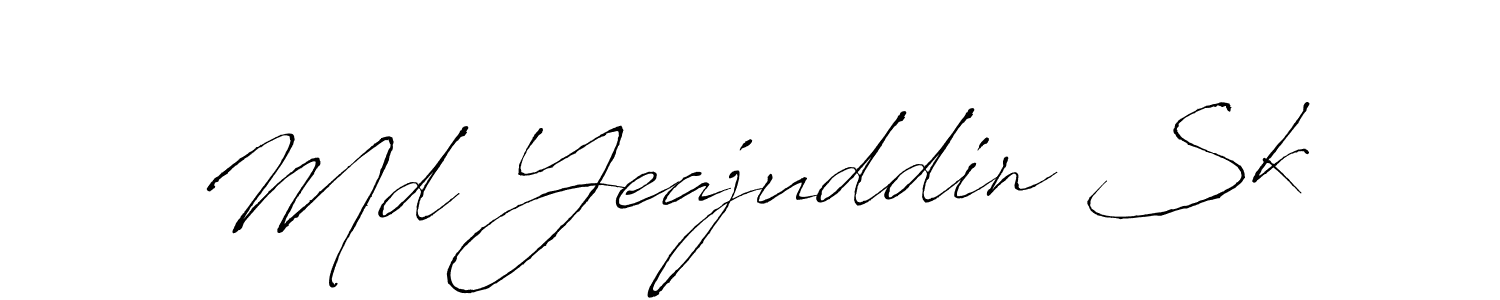 The best way (Antro_Vectra) to make a short signature is to pick only two or three words in your name. The name Md Yeajuddin Sk include a total of six letters. For converting this name. Md Yeajuddin Sk signature style 6 images and pictures png