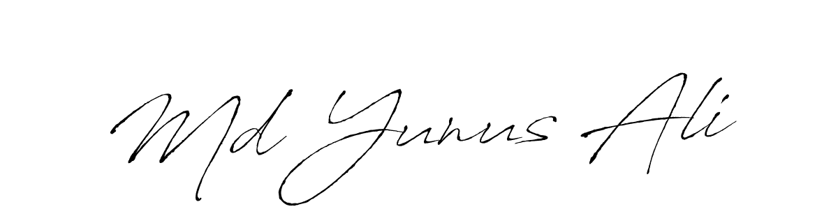 How to make Md Yunus Ali name signature. Use Antro_Vectra style for creating short signs online. This is the latest handwritten sign. Md Yunus Ali signature style 6 images and pictures png