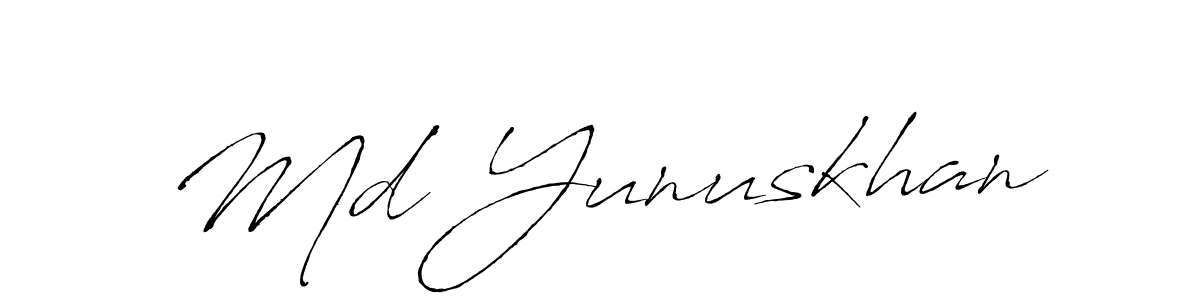 Use a signature maker to create a handwritten signature online. With this signature software, you can design (Antro_Vectra) your own signature for name Md Yunuskhan. Md Yunuskhan signature style 6 images and pictures png