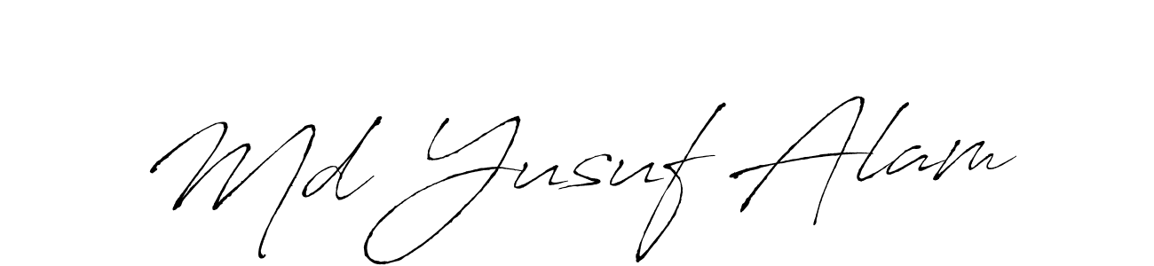 Design your own signature with our free online signature maker. With this signature software, you can create a handwritten (Antro_Vectra) signature for name Md Yusuf Alam. Md Yusuf Alam signature style 6 images and pictures png