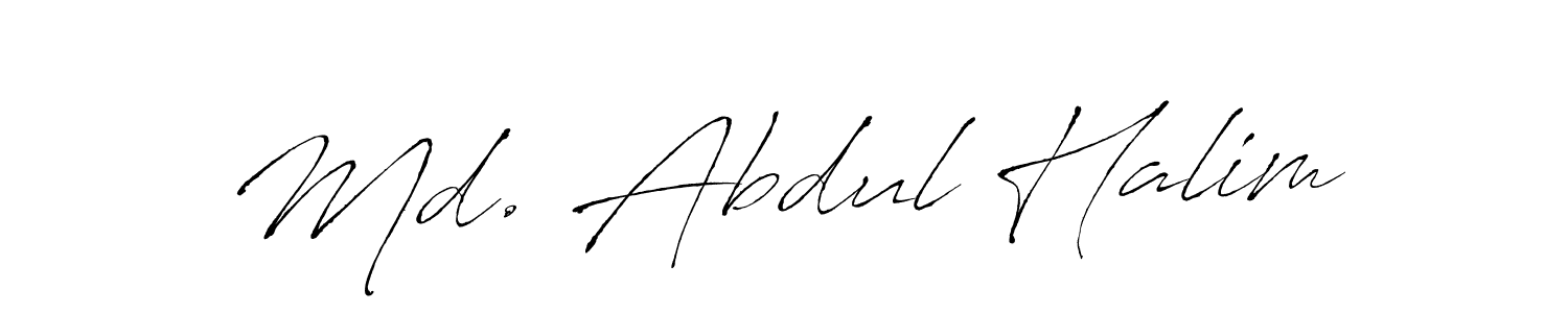 Use a signature maker to create a handwritten signature online. With this signature software, you can design (Antro_Vectra) your own signature for name Md. Abdul Halim. Md. Abdul Halim signature style 6 images and pictures png