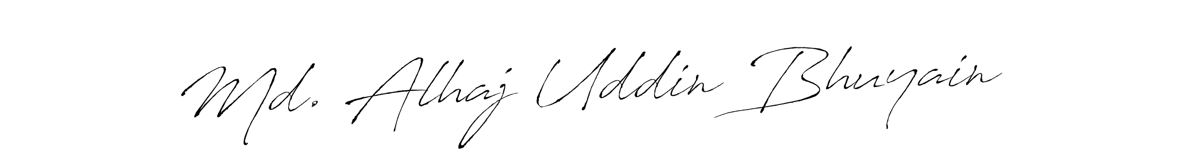 How to make Md. Alhaj Uddin Bhuyain name signature. Use Antro_Vectra style for creating short signs online. This is the latest handwritten sign. Md. Alhaj Uddin Bhuyain signature style 6 images and pictures png