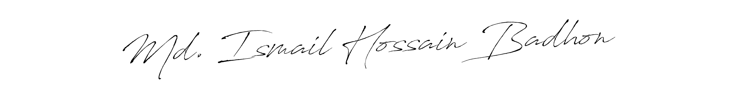 How to make Md. Ismail Hossain Badhon name signature. Use Antro_Vectra style for creating short signs online. This is the latest handwritten sign. Md. Ismail Hossain Badhon signature style 6 images and pictures png