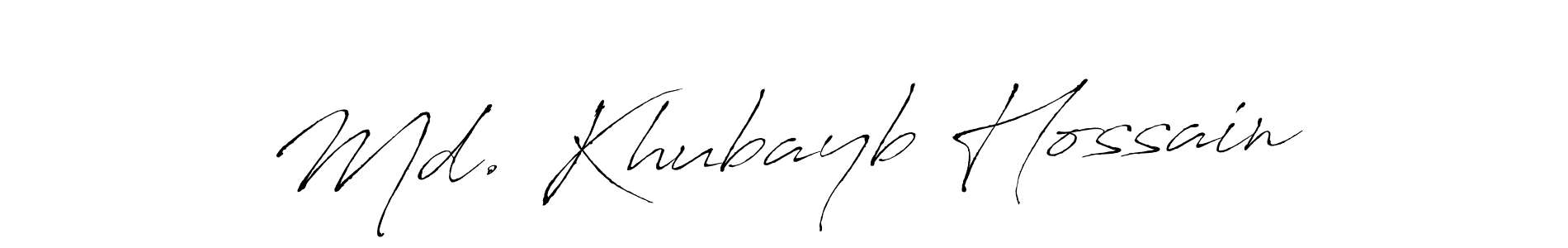 You should practise on your own different ways (Antro_Vectra) to write your name (Md. Khubayb Hossain) in signature. don't let someone else do it for you. Md. Khubayb Hossain signature style 6 images and pictures png