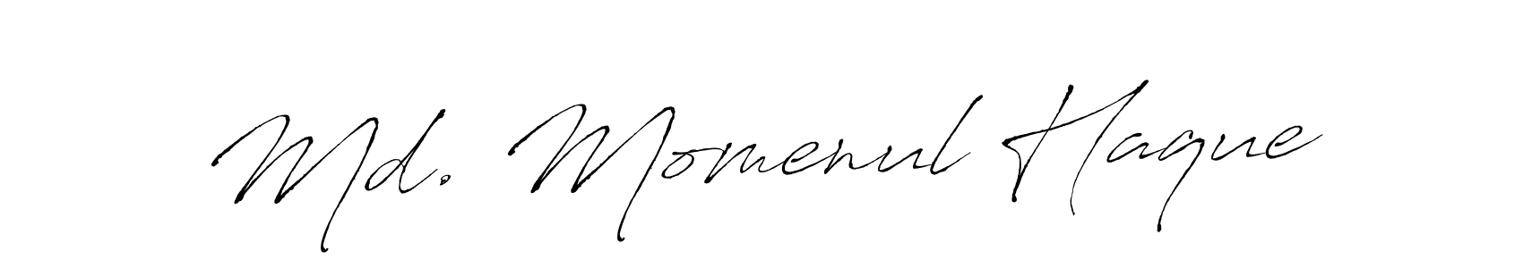 How to make Md. Momenul Haque signature? Antro_Vectra is a professional autograph style. Create handwritten signature for Md. Momenul Haque name. Md. Momenul Haque signature style 6 images and pictures png