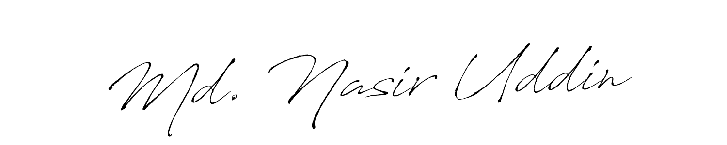 Make a beautiful signature design for name Md. Nasir Uddin. With this signature (Antro_Vectra) style, you can create a handwritten signature for free. Md. Nasir Uddin signature style 6 images and pictures png