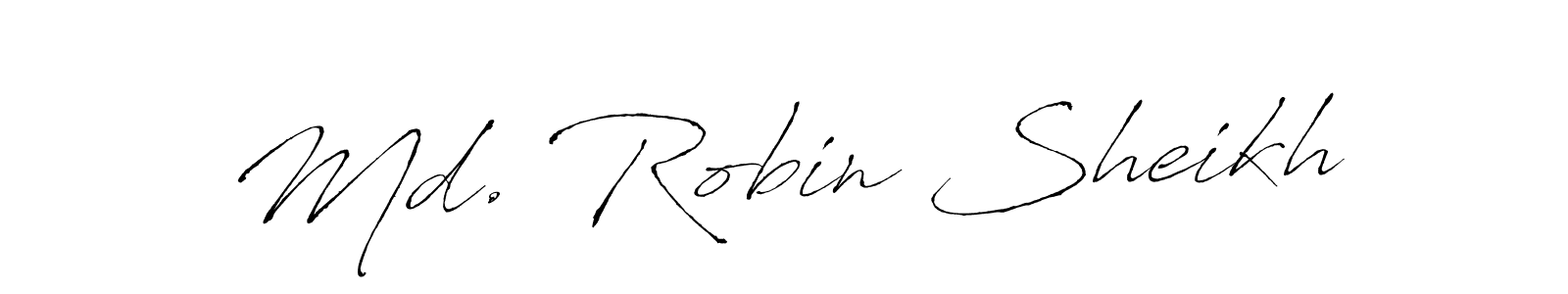 How to make Md. Robin Sheikh name signature. Use Antro_Vectra style for creating short signs online. This is the latest handwritten sign. Md. Robin Sheikh signature style 6 images and pictures png
