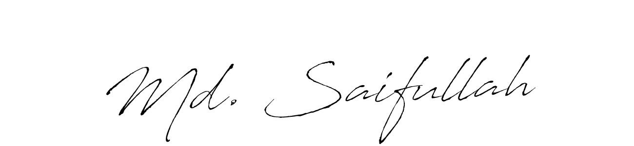 How to make Md. Saifullah signature? Antro_Vectra is a professional autograph style. Create handwritten signature for Md. Saifullah name. Md. Saifullah signature style 6 images and pictures png