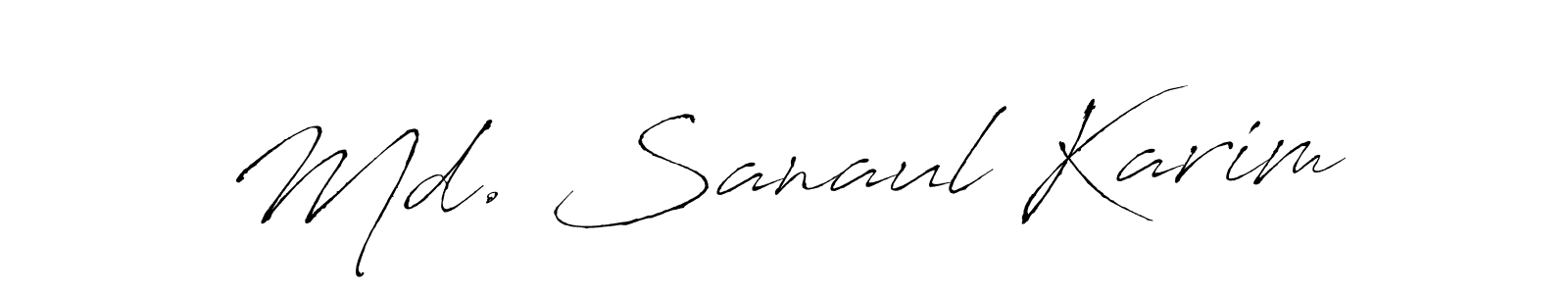 How to make Md. Sanaul Karim signature? Antro_Vectra is a professional autograph style. Create handwritten signature for Md. Sanaul Karim name. Md. Sanaul Karim signature style 6 images and pictures png