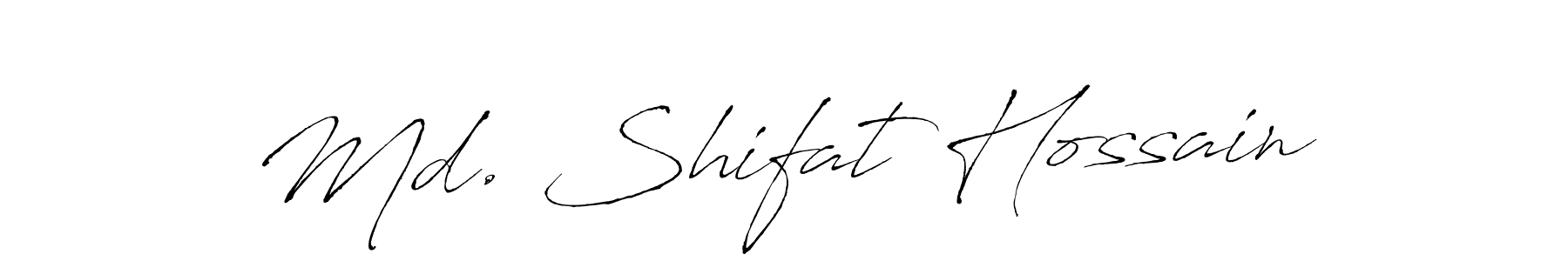 The best way (Antro_Vectra) to make a short signature is to pick only two or three words in your name. The name Md. Shifat Hossain include a total of six letters. For converting this name. Md. Shifat Hossain signature style 6 images and pictures png