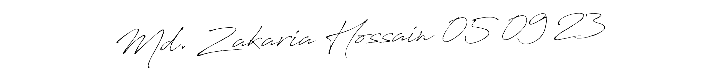 Also You can easily find your signature by using the search form. We will create Md. Zakaria Hossain 05 09 23 name handwritten signature images for you free of cost using Antro_Vectra sign style. Md. Zakaria Hossain 05 09 23 signature style 6 images and pictures png