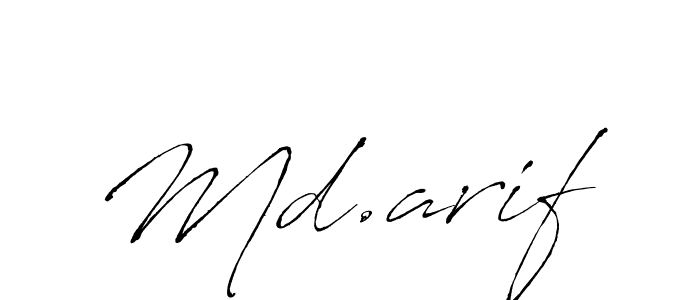 Make a beautiful signature design for name Md.arif. With this signature (Antro_Vectra) style, you can create a handwritten signature for free. Md.arif signature style 6 images and pictures png