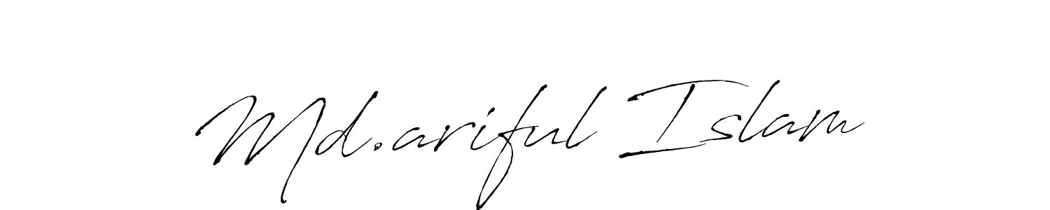 The best way (Antro_Vectra) to make a short signature is to pick only two or three words in your name. The name Md.ariful Islam include a total of six letters. For converting this name. Md.ariful Islam signature style 6 images and pictures png