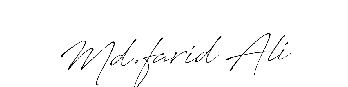 Design your own signature with our free online signature maker. With this signature software, you can create a handwritten (Antro_Vectra) signature for name Md.farid Ali. Md.farid Ali signature style 6 images and pictures png