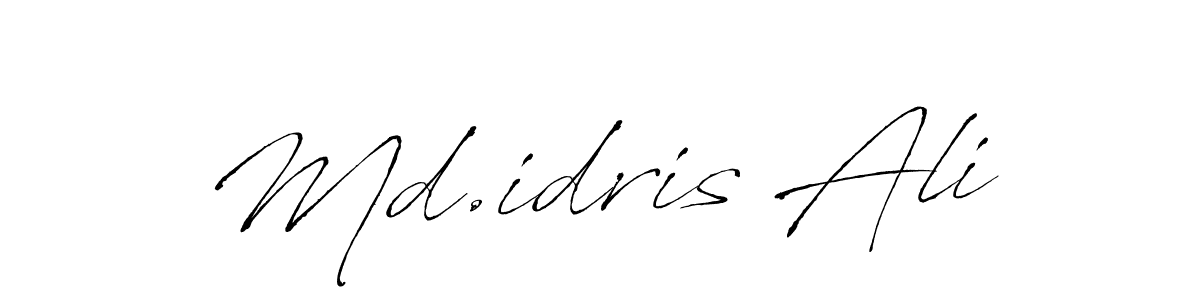 Use a signature maker to create a handwritten signature online. With this signature software, you can design (Antro_Vectra) your own signature for name Md.idris Ali. Md.idris Ali signature style 6 images and pictures png