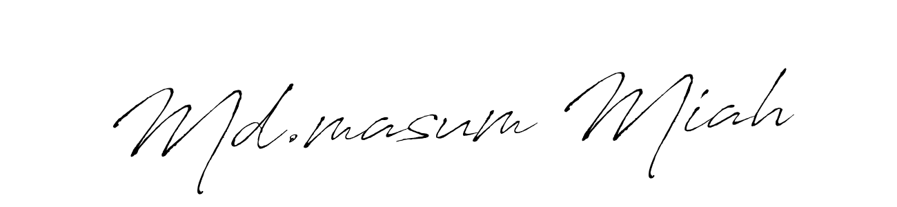 Create a beautiful signature design for name Md.masum Miah. With this signature (Antro_Vectra) fonts, you can make a handwritten signature for free. Md.masum Miah signature style 6 images and pictures png