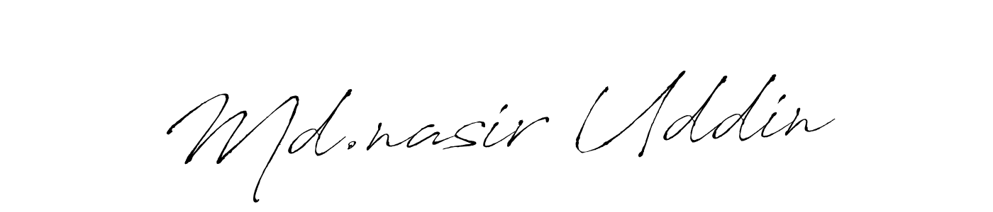 How to make Md.nasir Uddin name signature. Use Antro_Vectra style for creating short signs online. This is the latest handwritten sign. Md.nasir Uddin signature style 6 images and pictures png