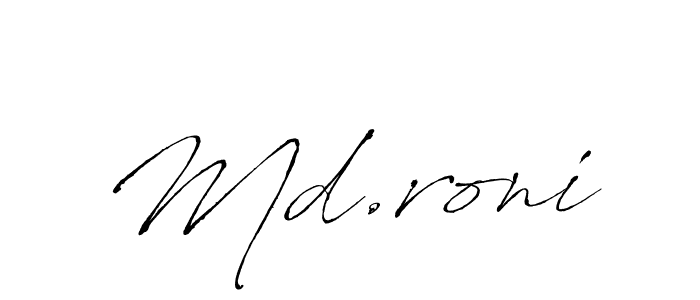 How to make Md.roni name signature. Use Antro_Vectra style for creating short signs online. This is the latest handwritten sign. Md.roni signature style 6 images and pictures png