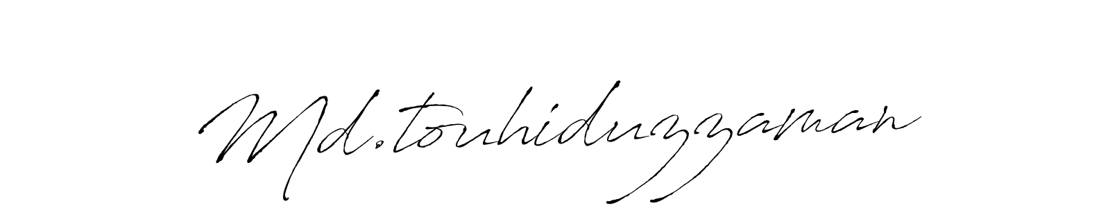 Make a short Md.touhiduzzaman signature style. Manage your documents anywhere anytime using Antro_Vectra. Create and add eSignatures, submit forms, share and send files easily. Md.touhiduzzaman signature style 6 images and pictures png