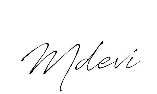 Use a signature maker to create a handwritten signature online. With this signature software, you can design (Antro_Vectra) your own signature for name Mdevi. Mdevi signature style 6 images and pictures png