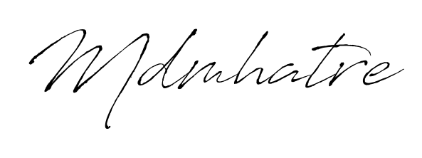 Stand out with a creative autograph for Mdmhatre. The Antro_Vectra styling blends modern aesthetics with classic signature flourishes. Mdmhatre signature style 6 images and pictures png
