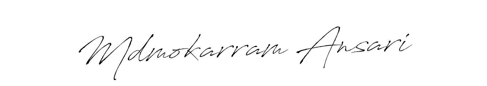 How to make Mdmokarram Ansari name signature. Use Antro_Vectra style for creating short signs online. This is the latest handwritten sign. Mdmokarram Ansari signature style 6 images and pictures png