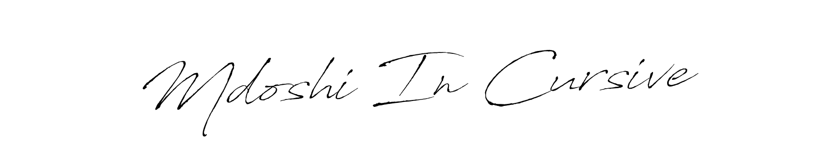 The best way (Antro_Vectra) to make a short signature is to pick only two or three words in your name. The name Mdoshi In Cursive include a total of six letters. For converting this name. Mdoshi In Cursive signature style 6 images and pictures png