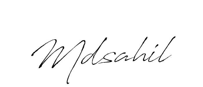 How to make Mdsahil name signature. Use Antro_Vectra style for creating short signs online. This is the latest handwritten sign. Mdsahil signature style 6 images and pictures png