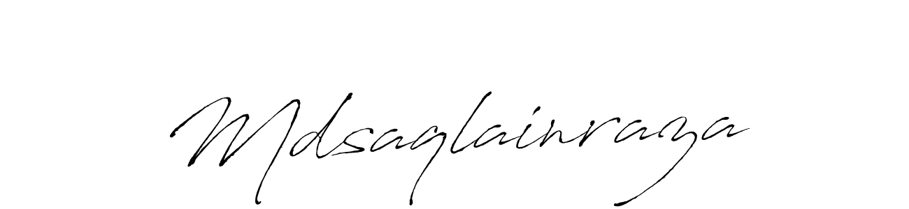 How to make Mdsaqlainraza name signature. Use Antro_Vectra style for creating short signs online. This is the latest handwritten sign. Mdsaqlainraza signature style 6 images and pictures png