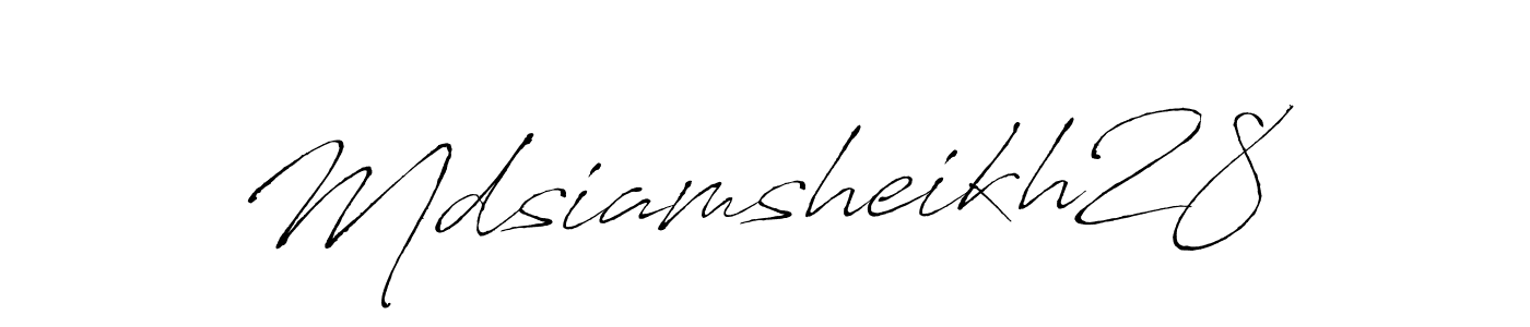 You should practise on your own different ways (Antro_Vectra) to write your name (Mdsiamsheikh28) in signature. don't let someone else do it for you. Mdsiamsheikh28 signature style 6 images and pictures png