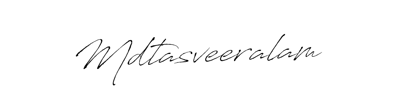 Create a beautiful signature design for name Mdtasveeralam. With this signature (Antro_Vectra) fonts, you can make a handwritten signature for free. Mdtasveeralam signature style 6 images and pictures png