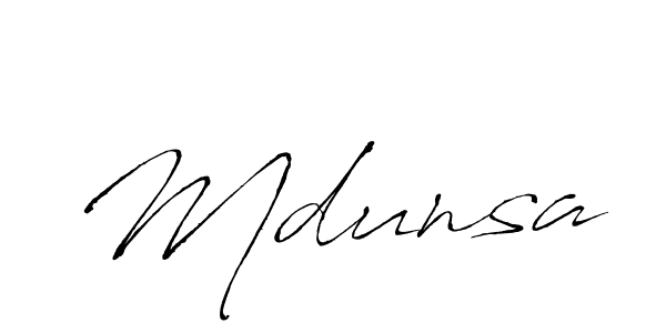 Create a beautiful signature design for name Mdunsa. With this signature (Antro_Vectra) fonts, you can make a handwritten signature for free. Mdunsa signature style 6 images and pictures png