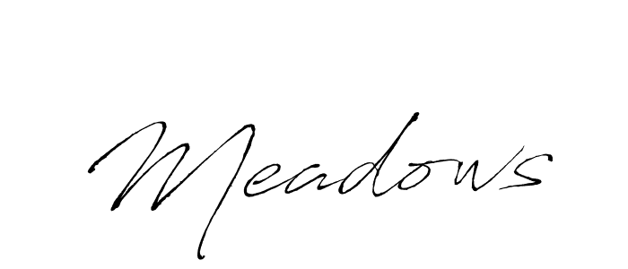 Make a beautiful signature design for name Meadows. With this signature (Antro_Vectra) style, you can create a handwritten signature for free. Meadows signature style 6 images and pictures png